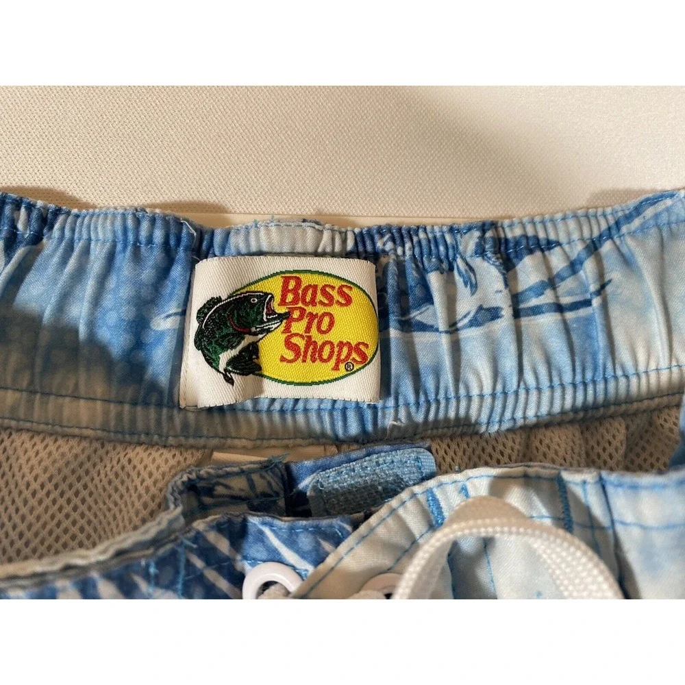 Bass Pro Shop Swim Trunks Mens Medium Marlin Coastal Fishing Beach Shorts